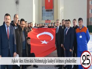 Aşkaleden Afrin'deki Mehmetçiğe kadayıf dolması gönderdiler