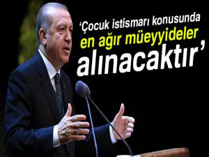 Cumhurbaşkanı Erdoğandan çocuk istismarı açıklaması