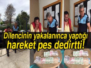 Yakalanınca iyileşen dilenciden 730 lira para çıktı