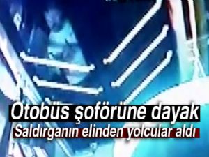 Otobüs şoförüne dayak kamerada