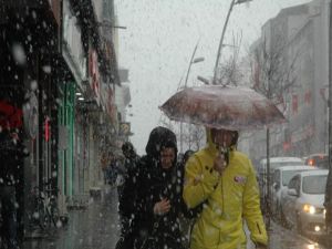 Erzurum'da yoğun kar yağışı