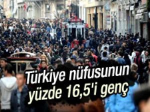 Türkiye nüfusunun yüzde 16,5'i genç