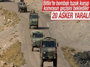 Bitlis'te bombalı saldırı: 20 asker yaralı