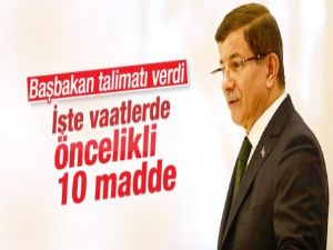 Başbakan Davutoğlu 10 maddelik paket için talimatı verdi