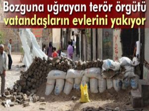 Bozguna uğrayan terör örgütü vatandaşların evlerini yakıyor