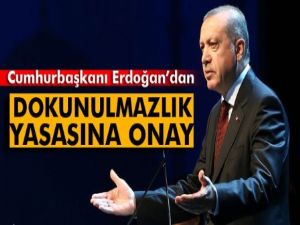 Erdoğan'dan dokunulmazlık yasasına onay