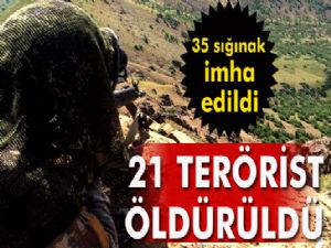 TSK: Son bir hafta içinde 21 terörist etkisiz hale getirildi