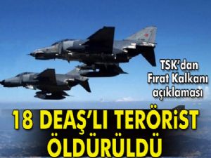 TSK: 18 DEAŞ terör örgütü mensubu etkisiz hale getirildi