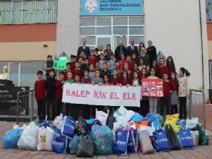 Minik yüreklerini Halep için birleştirdiler