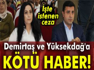 İşte Demirtaş ve Yüksekdağ'a istenen ceza