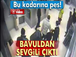 Bavuldan sevgili çıktı, o anlar kamerada...