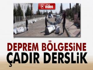 Deprem bölgesine çadır derslikler kuruldu