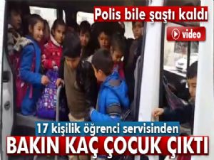 17 kişilik öğrenci servisinden 48 kişi çıktı