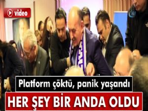 Bakan Müezzinoğlu'nun üzerinde bulunduğu platform çöktü