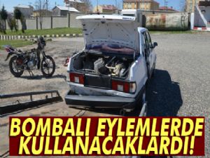 Diyarbakır'da bombalı eylemlerde kullanılacak 1 otomobil, 4 motosiklet yakalandı