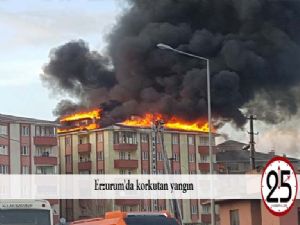  Erzurum'da korkutan yangın 