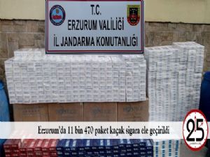  Erzurum'da 11 bin 470 paket kaçak sigara ele geçirildi