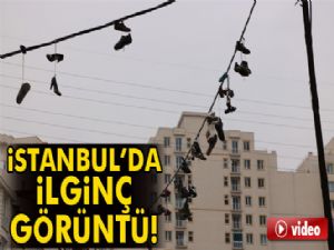 Ayakkabıları çalıp, elektrik kablolarına astılar