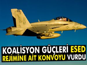 Koalisyon güçleri Esed rejimine ait konvoyu vurdu