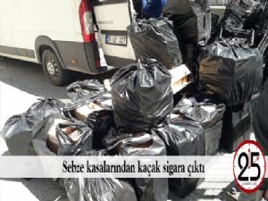  Sebze kasalarından kaçak sigara çıktı