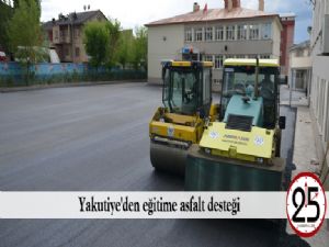  Yakutiye'den eğitime asfalt desteği