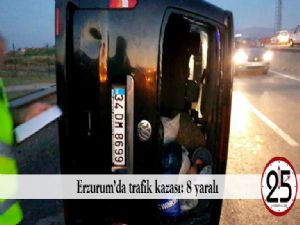  Erzurum'da trafik kazası: 8 yaralı