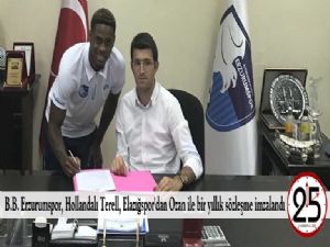  B.B. Erzurumspor, Hollandalı Terell, Elazığspor'dan Ozan ile bir yıllık sözleşme imzalandı