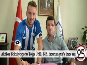  Akhisar Belediyesporlu Tolga Ünlü, B.B. Erzurumspor'a imza attı