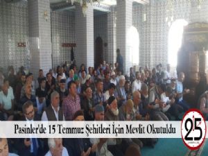  Pasinler'de 15 Temmuz Şehitleri İçin Mevlit Okutuldu