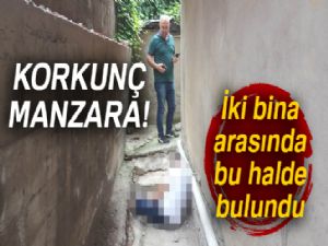 Korkunç manzara! İki bina arasında bulundu...