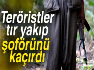 Son dakika haberleri! Teröristler tır yakıp şoförünü kaçırdı