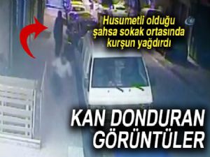 Husumetli olduğu şahsa sokak ortasında böyle kurşun yağdırdı