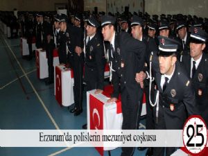  Erzurum'da polislerin mezuniyet coşkusu