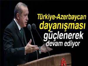 Cumhurbaşkanı Erdoğan: Tüm alanlarda Türkiye-Azerbaycan dayanışması güçlenerek devam ediyor