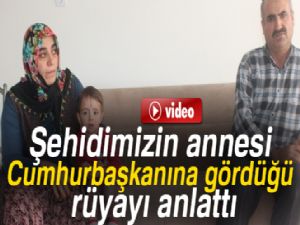 Şehidin annesi, Cumhurbaşkanına gördüğü rüyayı anlattı