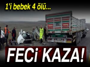 Ağrı'da feci kaza: 1'i bebek 4 ölü, 1 yaralı