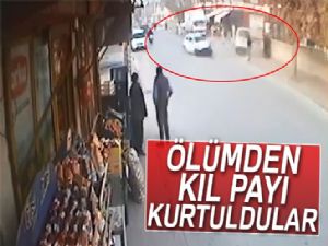 Ölümden kıl payı kurtuldular! O anlar saniye saniye kamerada