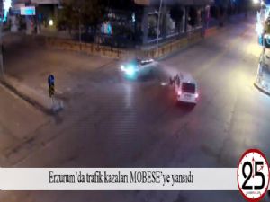  Erzurum'da trafik kazaları MOBESE'ye yansıdı 