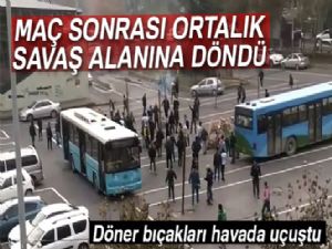 Kağıthane'de maç sonrası ortalık savaş alanına döndü