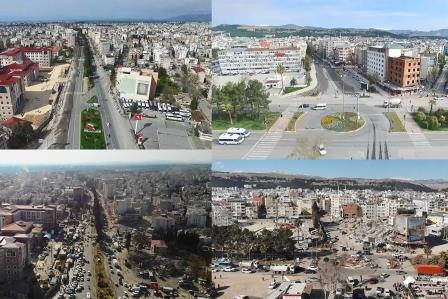 Adıyaman'da depremin öncesi ve sonrası dron kamerasında