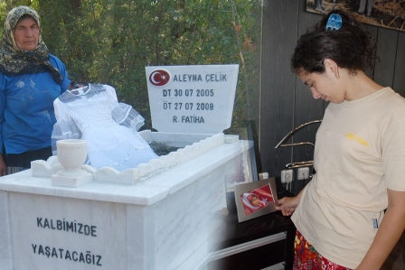 Güngören'deki bombalı saldırıda hayatını kaybeden 3 yaşındaki Aleyna'nın gelinliği mezarına konulmuştu