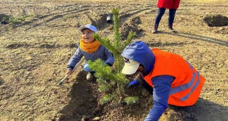 Minikler fidan dikerek doğaya nefes oldu