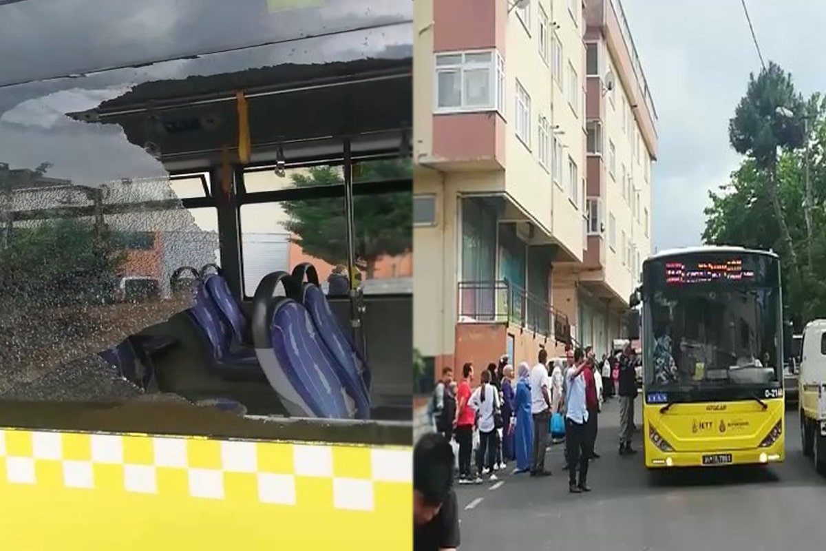 Pendik'te İETT otobüsünün camı patladı, yolcular ortada kaldı